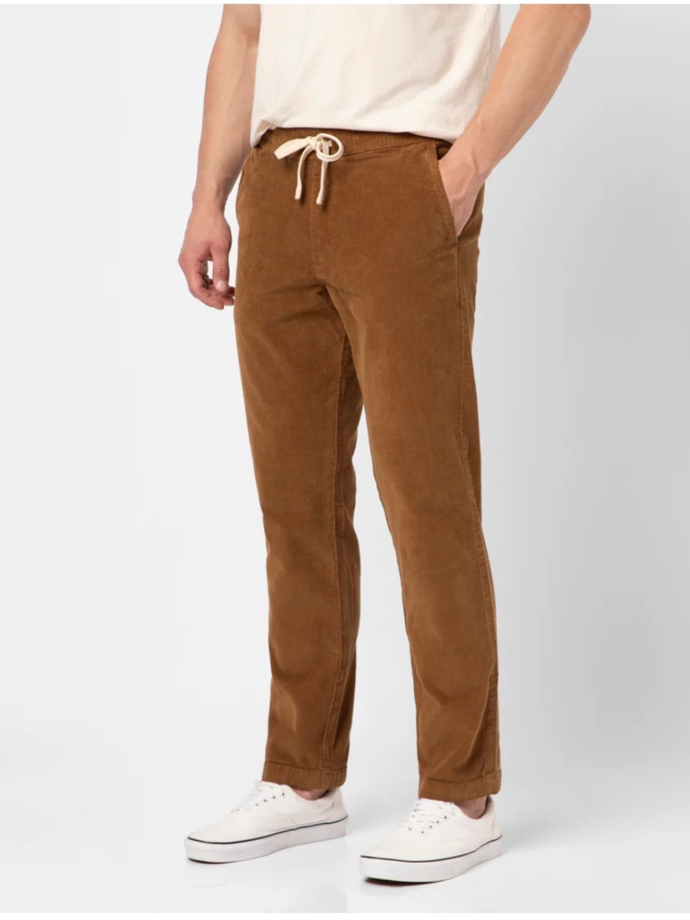 Bearbottom Dark Clay Brown Drawstring Corduroy 5-Pocket Pant- M 30”